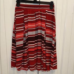 LuLaRoe Red,‎ Black & White Striped Circle Skirt